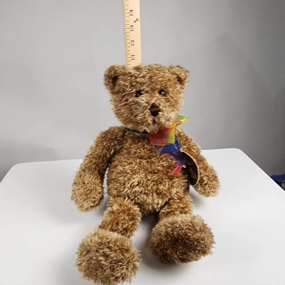 GUND Bearessence Brown Teddy Bear with Rainbow Bow 16
